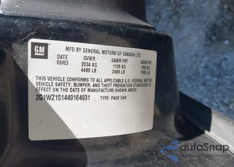 2004 Chevrolet Monte Carlo Supercharged Ss from USA, damaged, VIN 2G1WZ151449164931